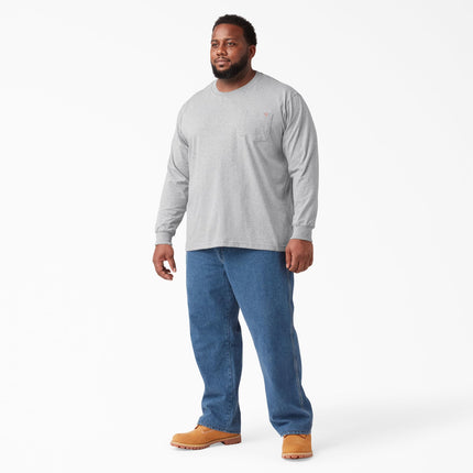 Dickies Men's Big-Tall Long Sleeve Heavyweight Crew Neck, Heather Gray, XX-Large/Tall