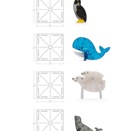 Magna-Tiles Arctic Animals 25-Piece Magnetic Tile Set for Kids Ages 3+ | Polar Bear, Penguin, Seal, Narwhal & Whale Figures | STEM Educational Magnetic Building Blocks Compatible with Leading Brands