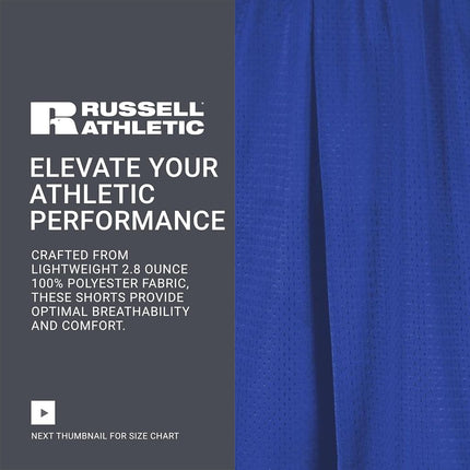 Russell Athletic Men's Mesh Short with Pockets, Royal, Small