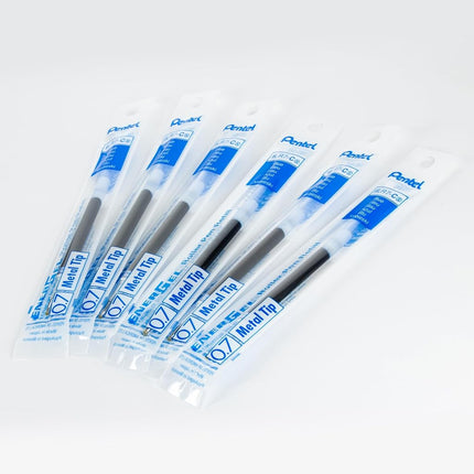 Pentel Refill Ink - for EnerGel Gel Pen, 0.7mm Metal Tip, Medium, Blue Ink, Pack of 6 Refills