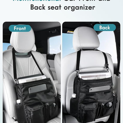 FLORICH Car Front Seat Organizer, Car Laptop Holder Backseat Organizer for Work, Automatic Document Holder Multi-Pocket Storage Organizer, Car Seat Back Storage Bag with Cup Holder