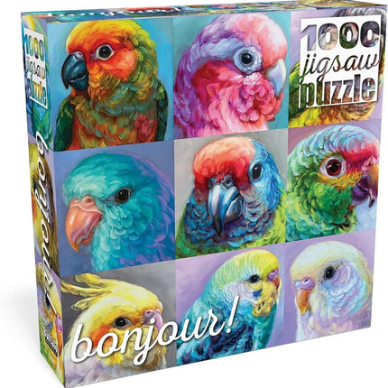 Buffalo Games - Holly Storlie - Bonjour - Perfección de Loro - Rompecabezas de 1000 Piezas para Adultos, Rompecabezas Desafiante Perfecto para Noches de Juegos - El Tamaño del Rompecabezas Terminado es 26.75 x 19.75