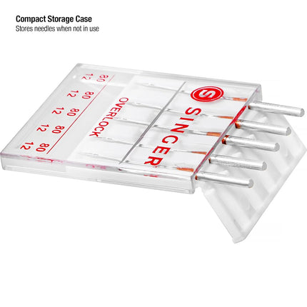 SINGER Universal Regular Point Overlock Serger Needles, Size 80/12-5 Count