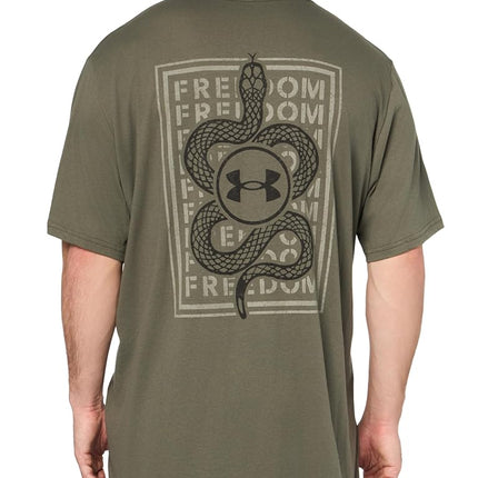 Under Armour Mens Freedom Snake Short Sleeve T Shirt, (390) Marine Od Green / / Black, XXL