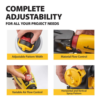 Wagner Spraytech 0529091 FLEXiO 5000 Stationary HVLP Paint Sprayer, Sprays Unthinned Latex, Includes two Nozzles, iSpray Nozzle and Detail Finish Nozzle, Complete Adjustability for All Needs