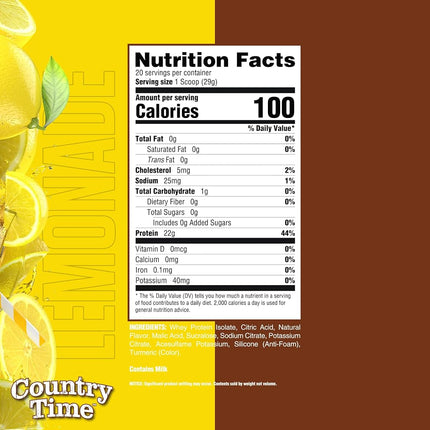 Ryse Clear Whey Isolate Protein Powder, Country Time Lemonade, 22g