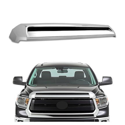 HECASA Front Hood Bulge Chrome Molding Upper Grille Bumper Silvery Platinum Style Compatible with 2014-2021 Toyota Tundra Hood Scoop Replacement for 761800C030 TO1231102 REPT133702