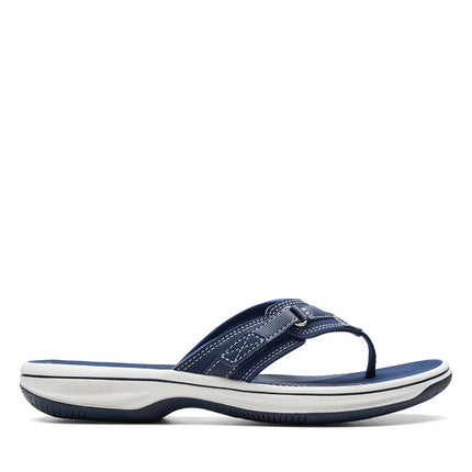 Clarks Women's Breeze Sea Flip Flop, New Navy Synthetic, 4.5 UK