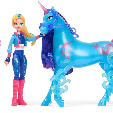 Unicorn Academy, Isabel & River Power of Friendship Set with Translucent Saddle and 2 Power Accessories, Dolls and Unicorn Toys for Girls Aged 4 and up, Metallic