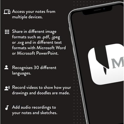 Moleskine Smart Writing Set, Smart Notebook With Smart Pen Included, Moleskine Smart Notebook, Digital Notebook With Lined Pages, Large, 13x21 cm, Black