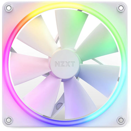 NZXT F140 RGB Fans - RF-R14SF-W1 - Advanced RGB lighting customization, Single (RGB fan and controller REQUIRED AND NOT INCLUDED) - Fan x 140 mm, 14 x 14 x 2.6 cm, White