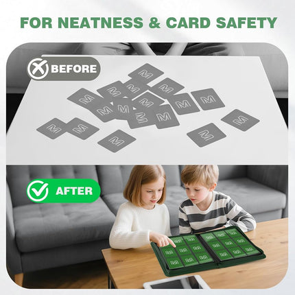 Trading Card Binder with 9 Side Loading Pocket Card Album Hold Up to 540 Cards PU Card Collection Binder, Collectible Albums Card Folder for MTG, TCG, Sports Cards（9-Dark green）