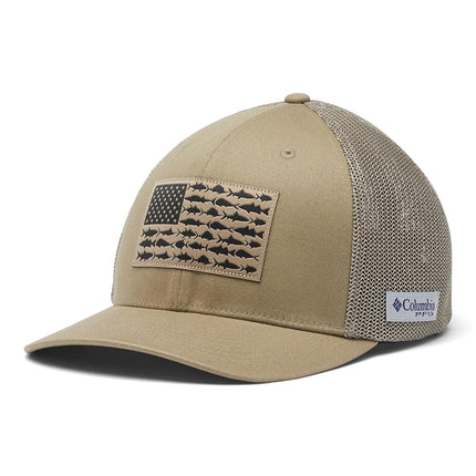 Columbia Unisex's PFG Fish Flag Mesh Ball Cap-High, Tusk, XXL