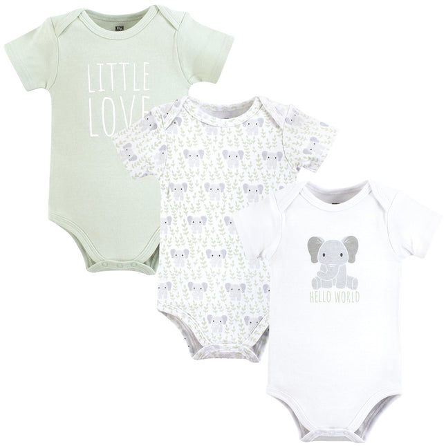 Hudson Baby Unisex Baby Cotton Bodysuits, Hello Wo
