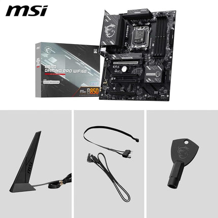 MSI B850 Gaming PRO WIFI6E Motherboard, ATX - Supports AMD Ryzen 9000/8000 / 7000 Processors, AM5 - DDR5 Memory Boost 8200+ MT/s (OC), PCIe 4.0 x16, M.2 Gen5, Wi-Fi 6E, 2.5G LAN