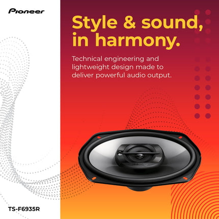 Pioneer TS-F6935R 3-Way Coaxial Car Audio Speakers - 6" x 9" Passive Car Speakers (Pair), 230 W Max Power, Black and Silver
