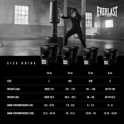 Everlast Prostyle 2 12oz Boxing Gloves (Black), Muay Thai, Men, Women
