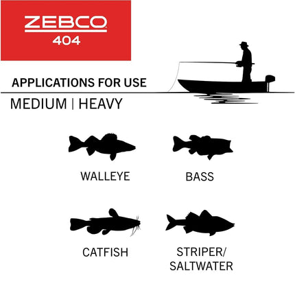 Zebco 404 Spincast Freshwater Combo, 2.8:1 Gear Ratio, 0 Bearings, 6' Length 2pc, 8-12 lb Line Rating, Right Hand, Multi, One Size (1545C602M.NS3)