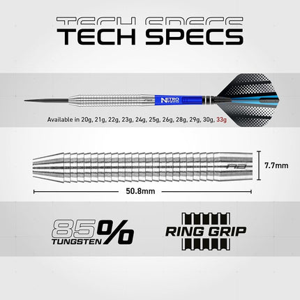 RED DRAGON Darts | Razor Edge Original 33g Steel Tip | Tungsten Darts Set