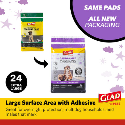 Glad for Pets Activated Carbon Puppy Training Pads | Puppy Pads for Dogs, Super Absorbent and Leak Proof Puppy Pee Pads, Giant Sized Dog Training Pads, 144 Count