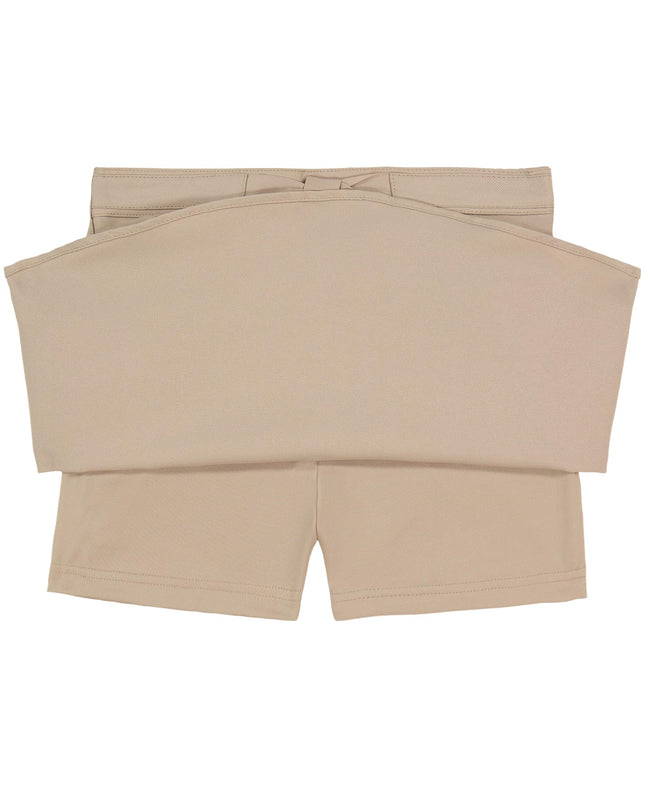 IZOD Jupe-culotte scolaire pour filles avec short intégré, taille tricotée et poches fonctionnelles, résistante aux plis, style patineuse kaki, 12