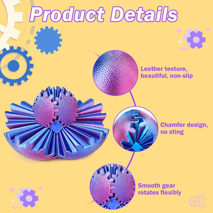 4PCS Gear Ball Fidget Toys Steampunk Gear Sphere 3D Printed Sensory Desk Fidget Stress Relief for Kids Teens Adults Birthday Christmas Gift Stocking Filler Easter Basket Filler (Multicolor)