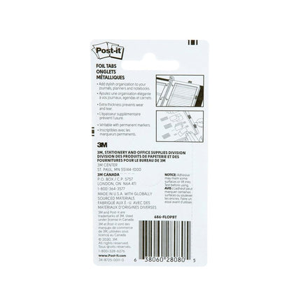 Post-it Foil Tabs, Iridescent Colors, 36 Tabs/Pack, 1 in x 1.5 in (686-FLOPBT)