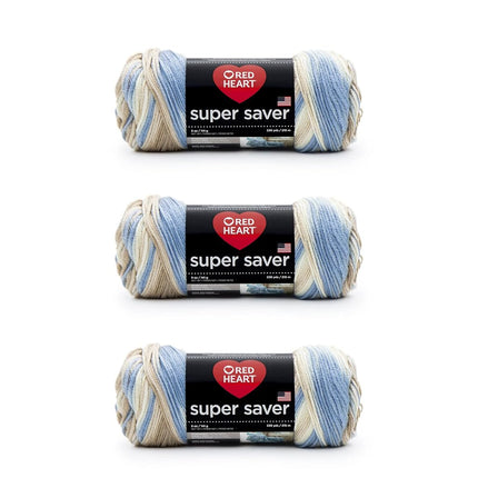 Red Heart Super Saver Pack of 3 - Mirage - 7oz/198g - Acrylic - 4 Medium (Worsted) - 364 Yards - Knitting, Crocheting, Crafts & Amigurumi