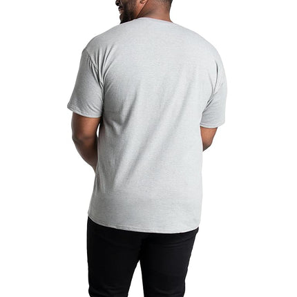 Fruit of the Loom Men's Tall Size Eversoft Cotton Short Sleeve T-Shirts (Regular, Big & Tall-Pocket-Grey Heather, Medium