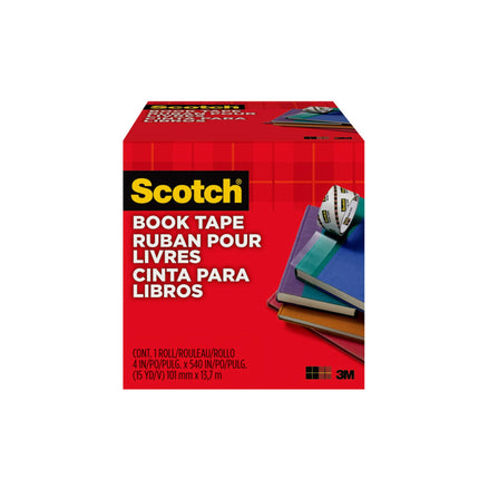 Scotch Book Tape, 4 in x 540 in, Excellent for Rep