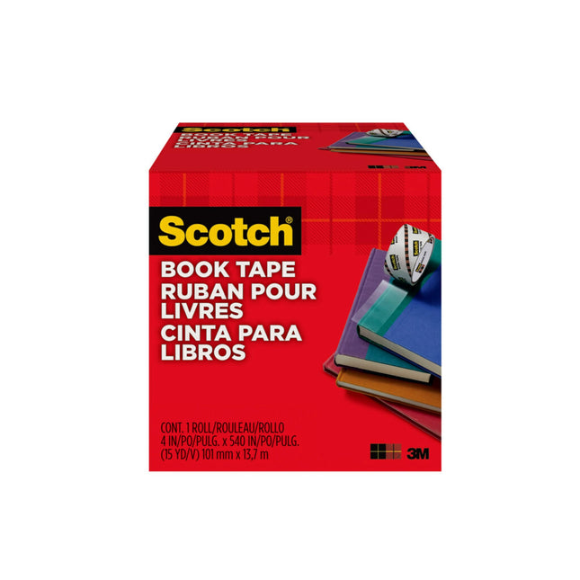 Scotch Book Tape, 4 in x 540 in, Excellent for Rep
