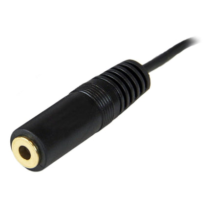 StarTech.com MU12MF 12 ft (3.7 m) 3.5 mm Audio Extension Cable, PC Speaker Extension Audio Cable, Strain Relief, Black, Aux Cable