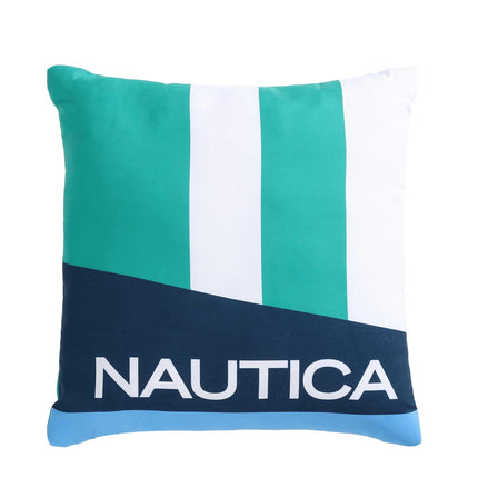 Nautica Kids - Parure de lit complète/grand lit, Parure de lit douce avec taies d'oreiller assorties et coussin décoratif, Décoration de chambre d'enfant, Certifié Oeko-Tex (Huck Stripe Bleu, Complet/Grand Lit)