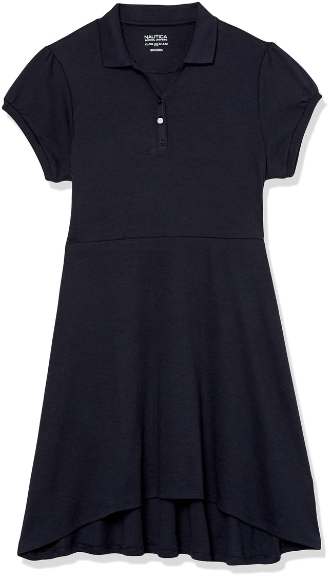 Nautica Girls' School Uniform Short Sleeve Polo Dr