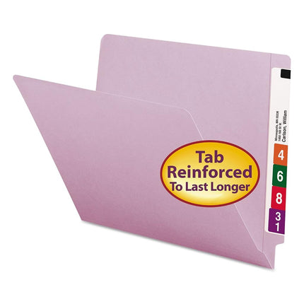 Smead End Tab Folder, Letter, Straight, 11 Point, Lavender, 100 Per Box (25410)