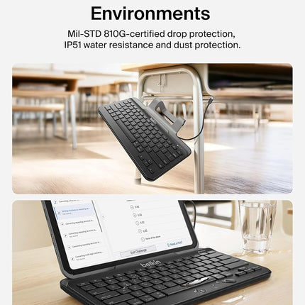 Belkin Wired Keyboard Stand for Apple iPad - Compatible With iPad Pro, Mini & Air Models w/Lightning Port - Full Size Keycaps
