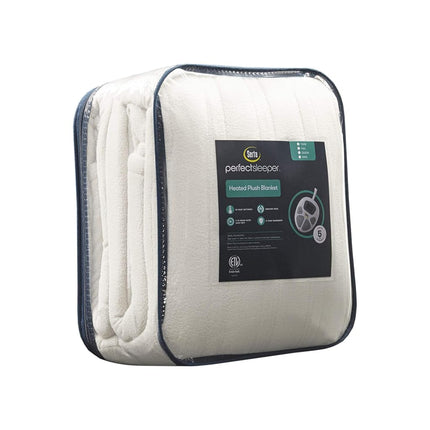 Serta Heated Blanket - Reversible Fleece to Sherpa Electric Blanket, Fast Heating, Auto Shut Off Timer, Multi Heat Setting, ETL Certified, Machine Washable, Ivory King 90"x 100"
