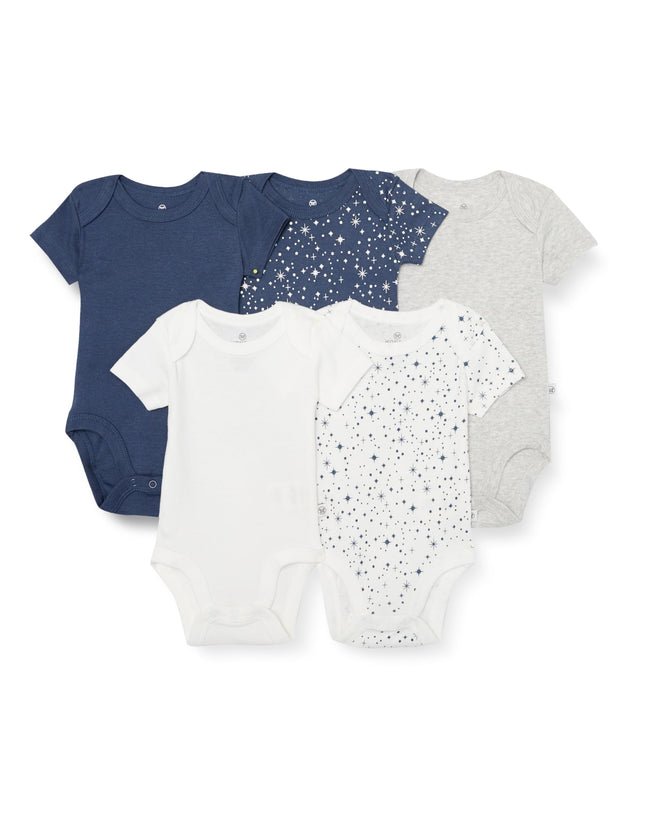 HonestBaby 5-pack Short Sleeve Bodysuits One-piece