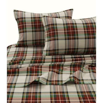 Tribeca Living PLRE170SHEETCK Parure de draps en flanelle à motif de wapiti, poches profondes, très grand lit