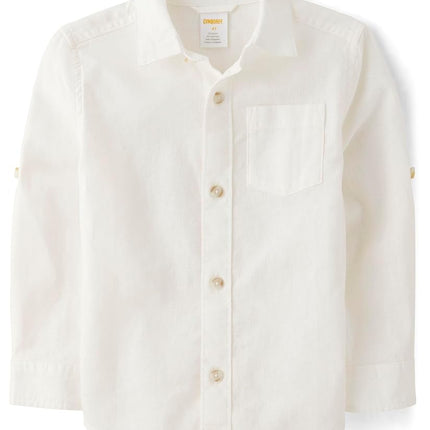 Gymboree,and Toddler Long Sleeve Button Up Shirts,White,4T