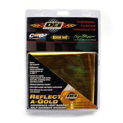 Design Engineering 010393 Reflect-A-Gold High-Temperature Heat Reflective Adhesive Backed Sheet, 24" x 24" Sheet