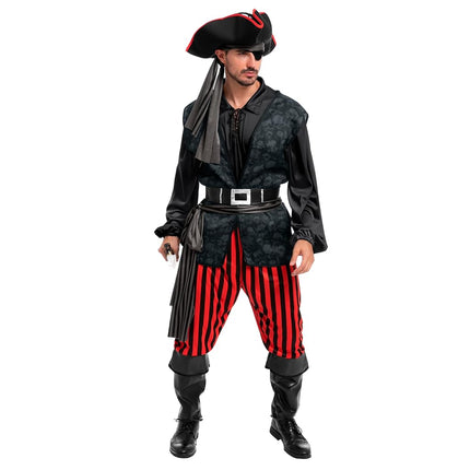 Spooktacular Creations Adult Men Dark Pirate Costume for Halloween, Costume Party, Trick or Treating, Cosplay Party