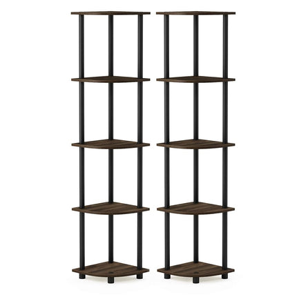 Furinno TURN-N-TUBE Corner Shelf Set of 2, 5-Tier 