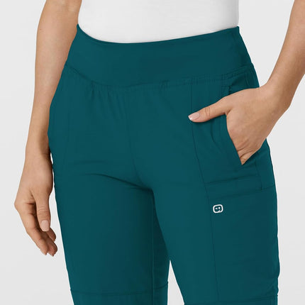WonderWink 5555ACARIMD W123 Women's Comfort Waist Cargo Jogger Pant, Caribbean, Standard-M Size