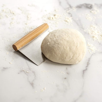 Nordic Ware Dough Scraper, Stainless Steel Dough Cutter with Beechwood Handle, High-Quality Baking Equipment for Cutting Dough and Scraping Work Surfaces, Colour: Silver