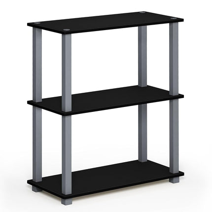 Furinno TURN-S-TUBE 3-Tier Tool-Free Corner Shelf, Black
