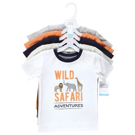 Lot de T-shirts Bébé Unisexe à Manches Courtes Hudson Baby, Cool Safari, 6-12 Mois