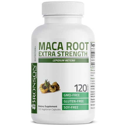 Bronson Maca Root Extra Strength 4000 MG per Serving, Lepidium Meyenii - Non-GMO, 120 Vegetarian Capsules