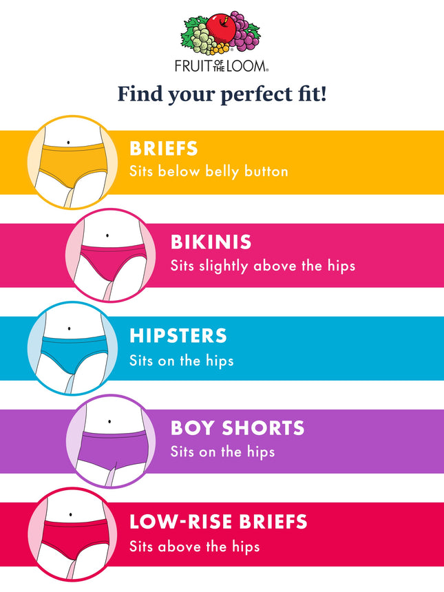 Fruit of the Loom Girls' Seamless Underwear Multipack, Hipster-6 Pack-Assorted