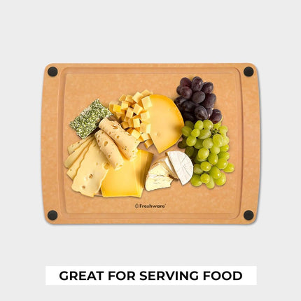 Tabla de cortar para cocina, tabla de cortar de madera con ranuras para jugos, apta para lavavajillas, no porosa, sin BPA, tabla de cortar mediana, 14.6 x 11 pulgadas, pizarra natural